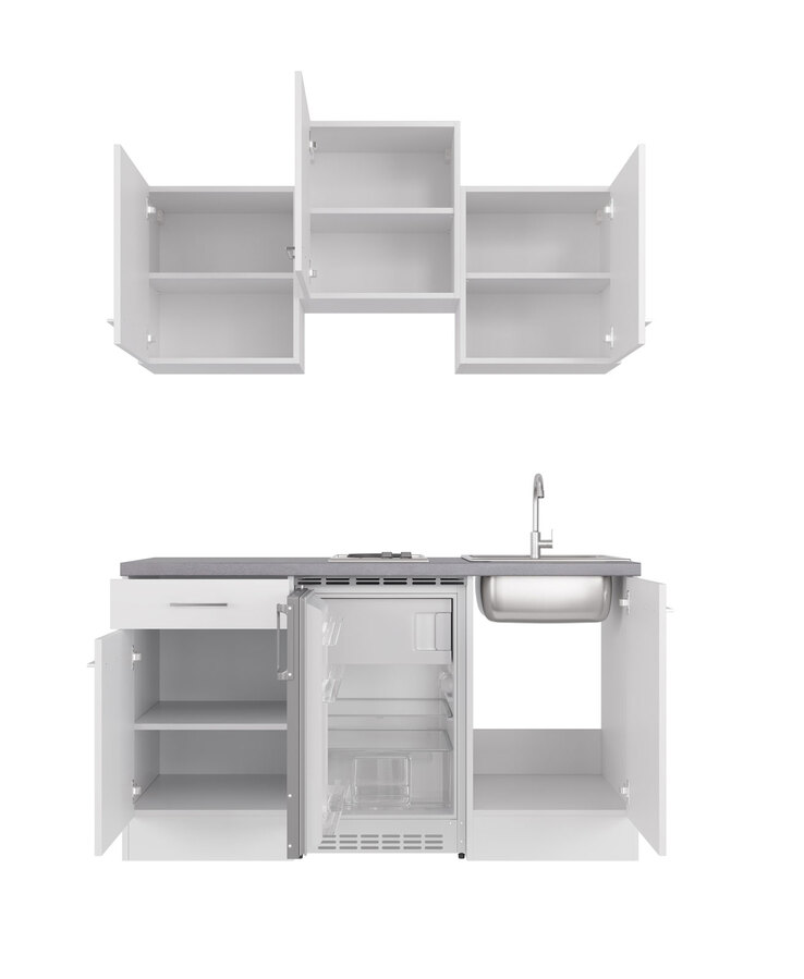 Küchenblock Neo Weiß/Beton 150cm