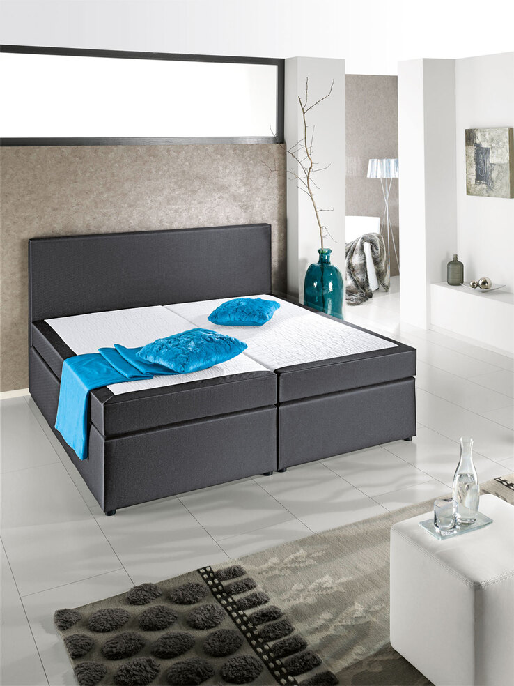 Boxspringbett Orlando Stoffbezug Anthrazit ca. 180 x 200 cm