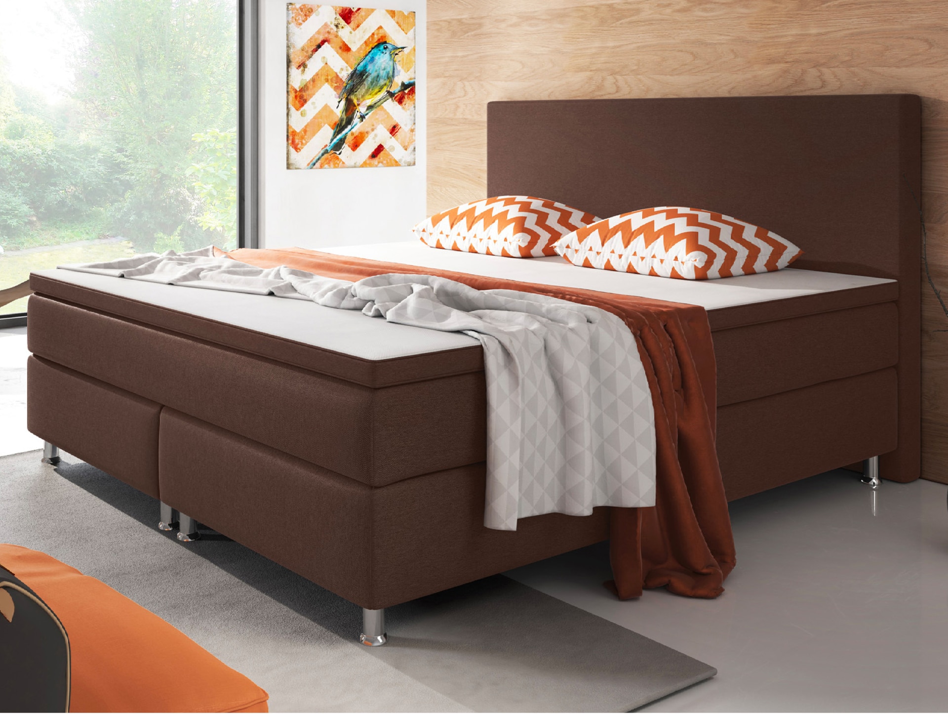 Boxspringbett Berlin 180 x 200 cm braun