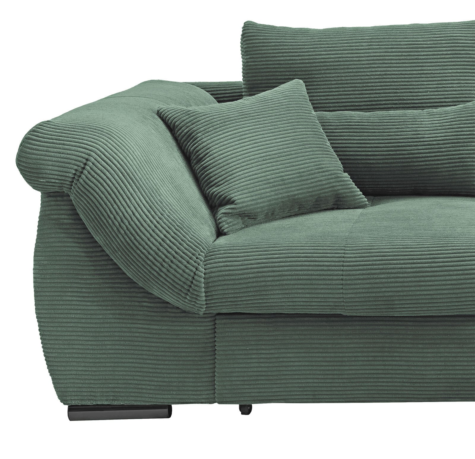 Ecksofa Federico 188 x 302 cm Cord Bezug moosgrün