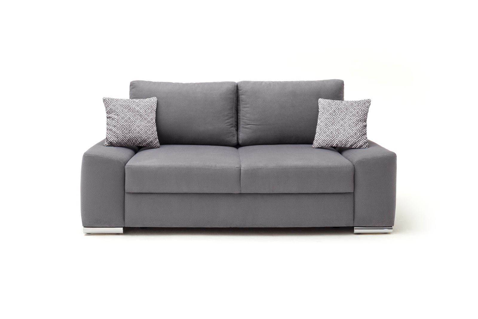 Schlafsofa Kathy de Luxe 207 x 102 cm Stoffbezug Grau