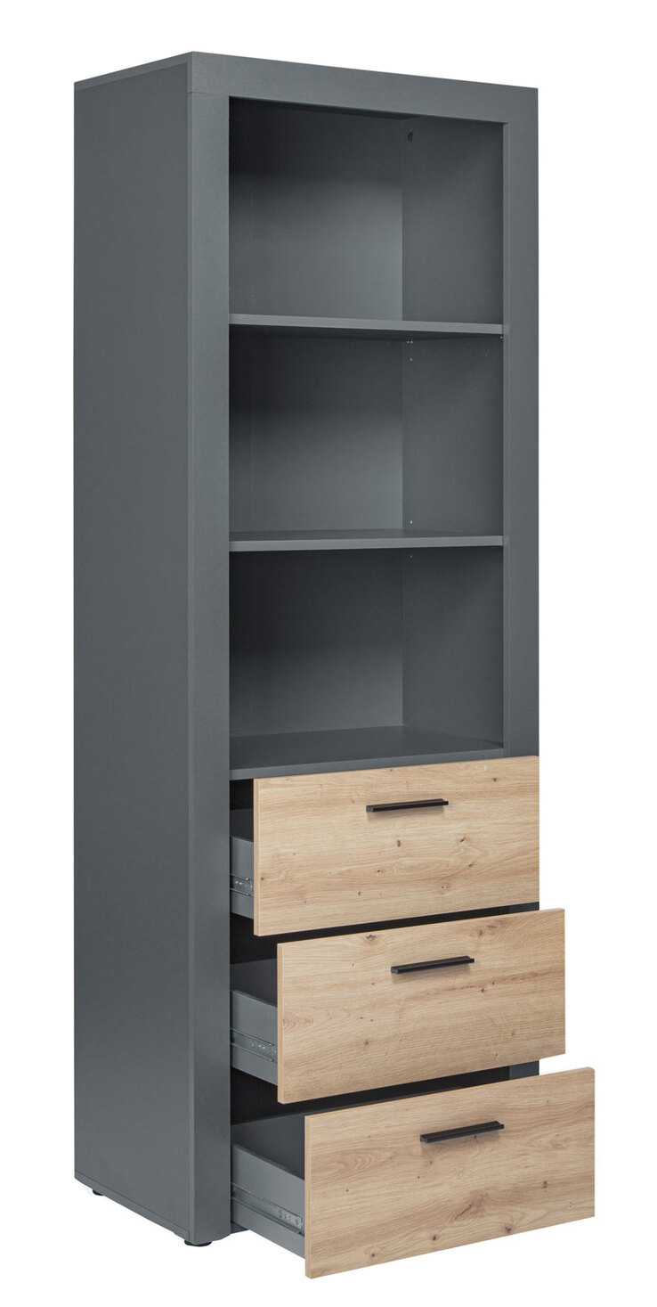 Regal Roland grau/braun 68,6x190x41,6 cm