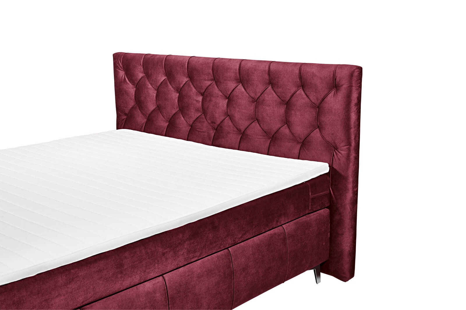 Boxspringbett Pembroke 8, ca. 180 x 200 cm, Burgund  