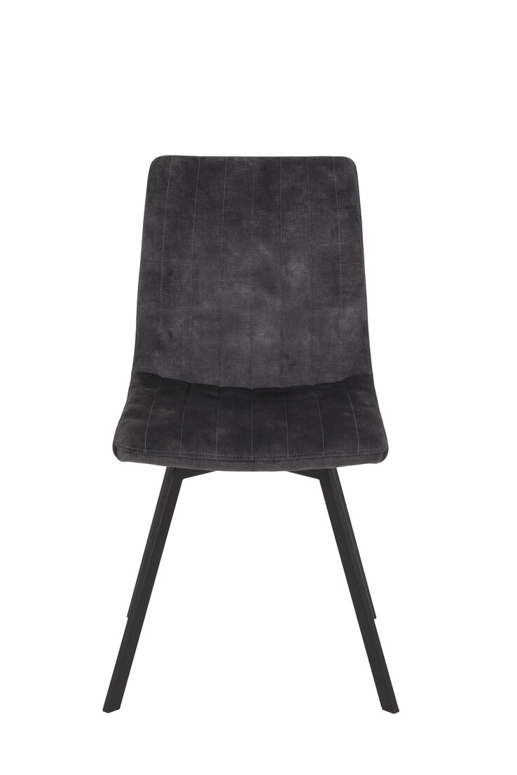 Stuhl Theda 4er Set, 48x84x64 cm Vintage Velvet Anthrazit, Microfaser