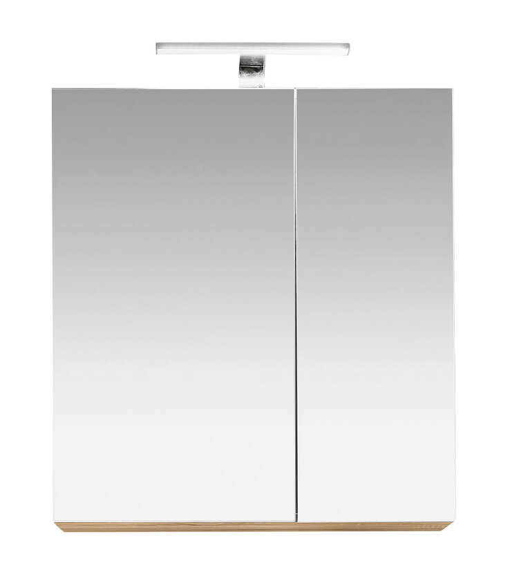 Spiegelschrank Porto Weiß/Eiche sägerau Nachbildung ca. 65 x 70 x 21 cm