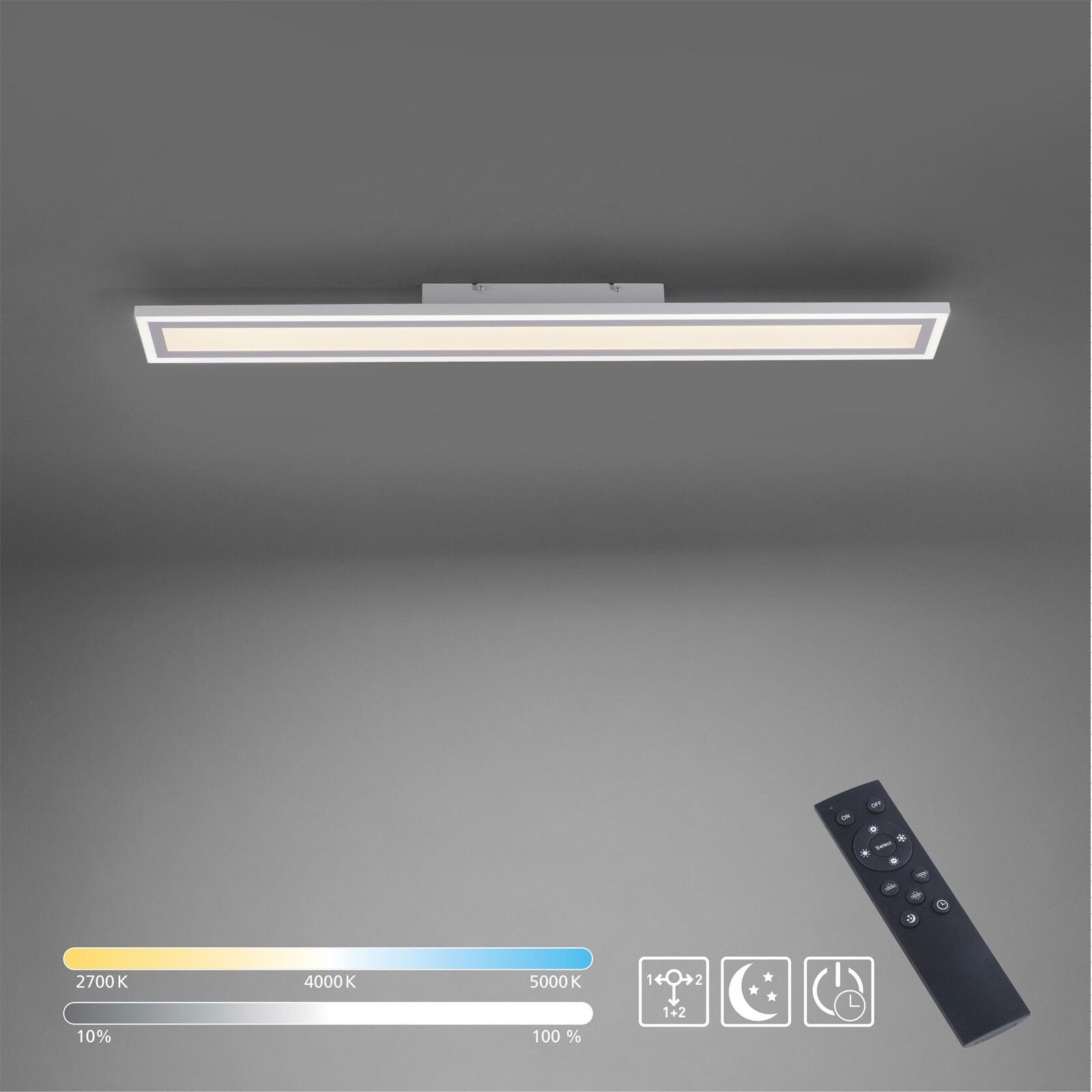 LED-Deckenleuchte Edging 100x11,8 cm weiß