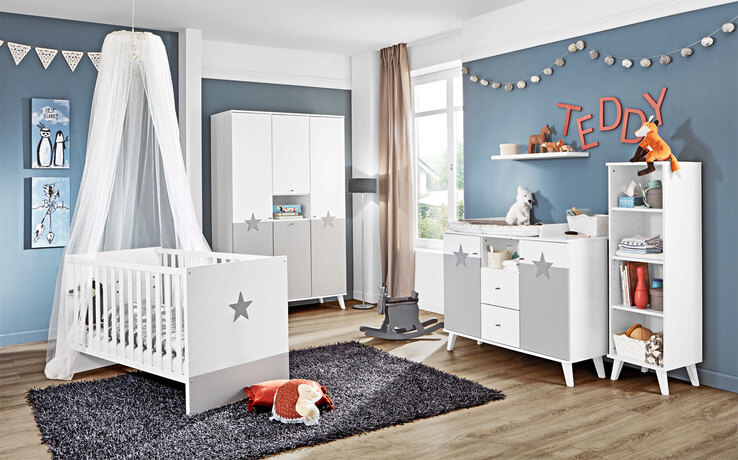 Wickelkommode Rocky Weiß/Light Grey 122x101x75 cm