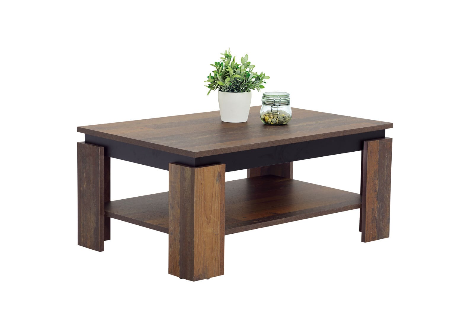 Couchtisch Tim II Old Wood/Schwarz ca. 90 x 41 x 60 cm 