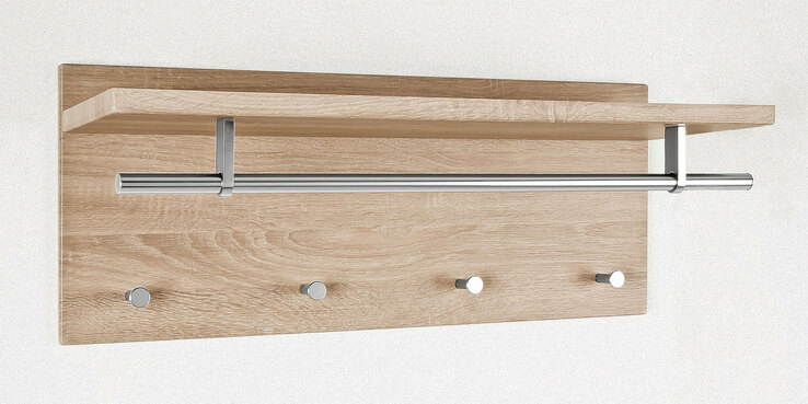 Wandgarderobe Pablo 3 Sonoma-Eiche-Dekor 75 x 30 cm