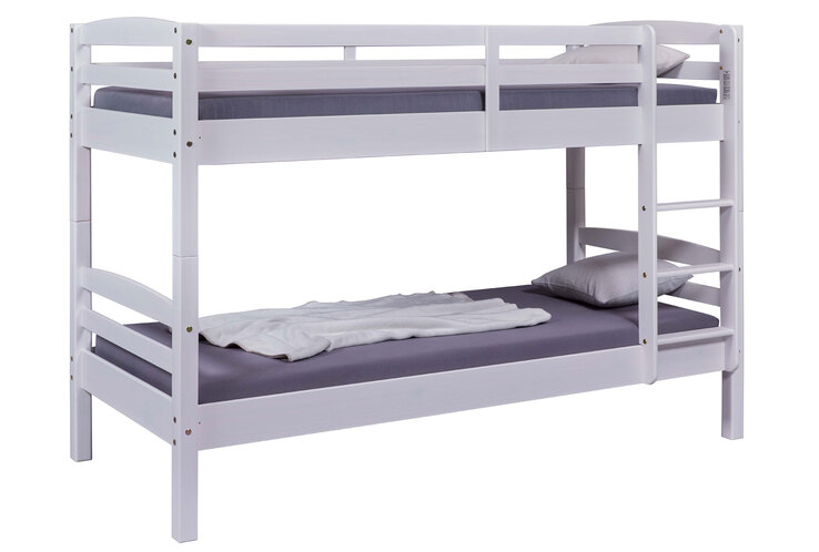 Etagenbett Frederik 90 x 200 cm Kiefer massiv weiß lackiert