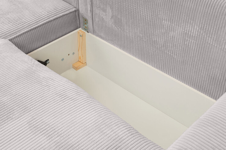 Ecksofa Lilly Cordbezug grau