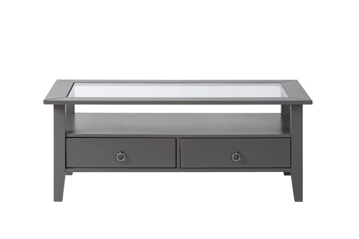 Couchtisch Milo Massivholz Kiefer grau 115 x 45 x 60 cm