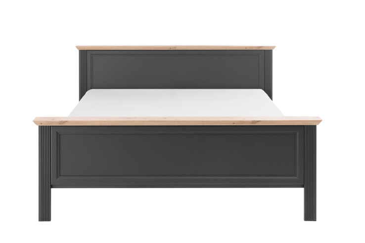 Bett Jasmin 180 x 200 cm Graphit / Abs. Artisan Eiche