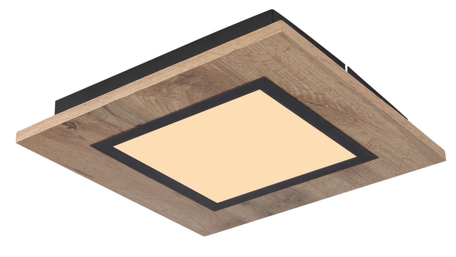 GLOBO LED Deckenlampe Lea 30x30cm Holzoptik