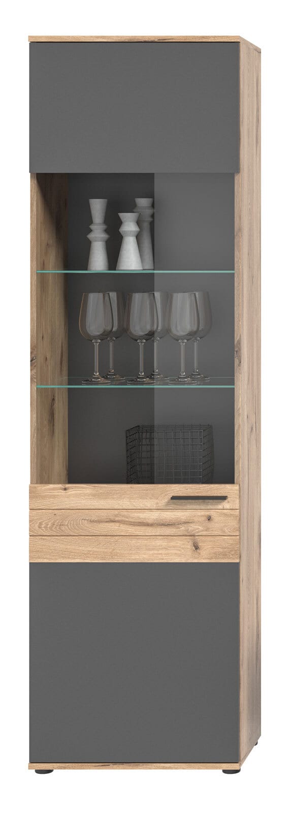 Vitrine Mason Grau/Braun 57x200x37 cm