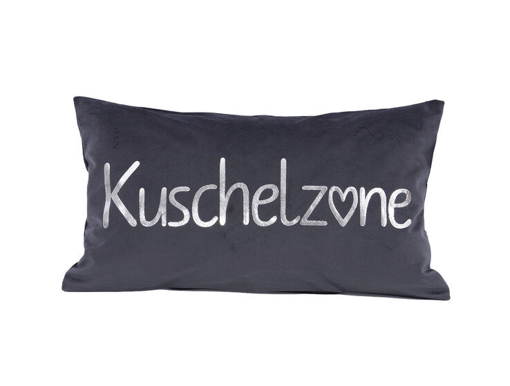 Dekokissen Kuschelzone Anthrazit/Silber
