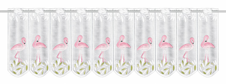 Jacquard-Lamellenpanneaux Vogel weiß/rosa