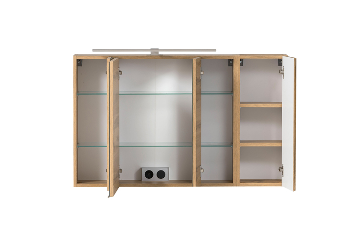 Spiegelschrank Gent braun 3-türig B/H/T 105x64x20 cm