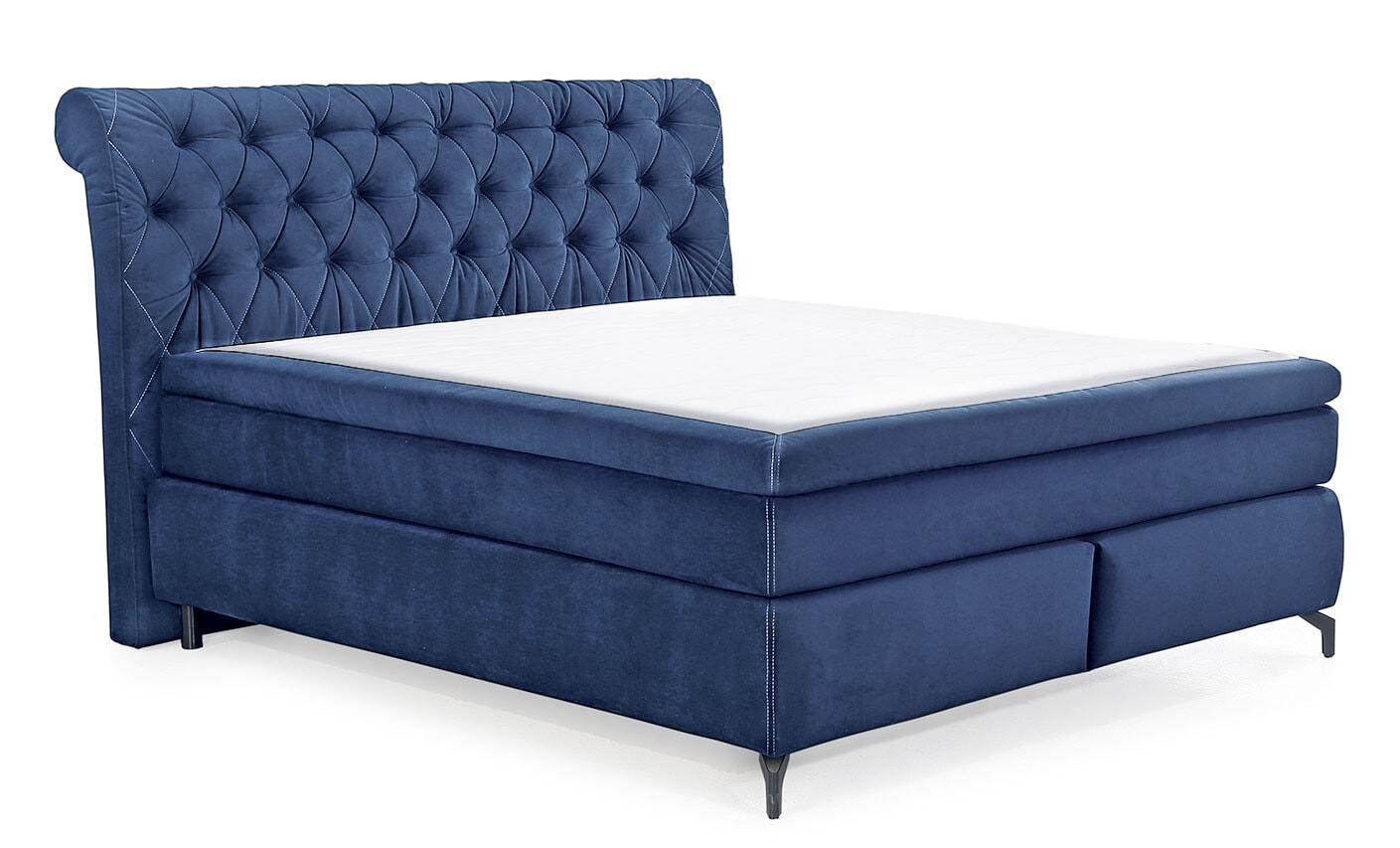 Boxspringbett Scarlett Mix Stoffbezug Blau ca. 180 x 200 cm