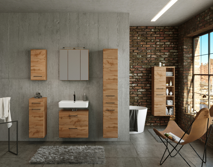Spiegelschrank Limburg braun B/H/T 60x64x20 cm