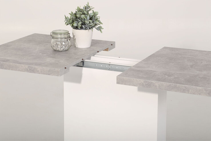 Tisch Britt Beton-Optik/Weiß 110-150 x 69 cm