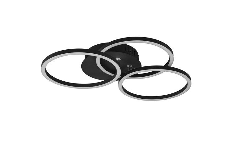 LED Deckenlampe Circle schwarz 43,5cm 9,5cm Fernbedienung dimmbar CCT Metall