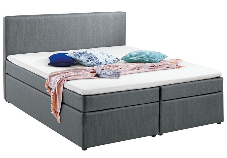 Boxspringbett Orlando Stoffbezug Anthrazit ca. 180 x 200 cm