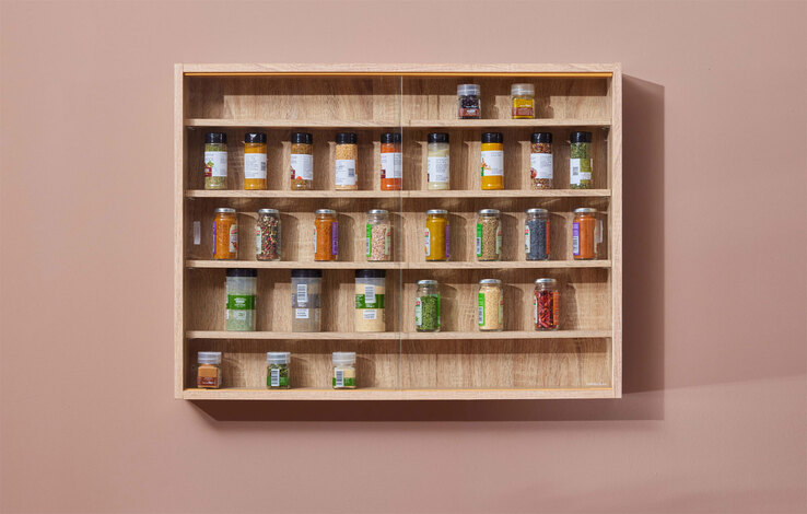 Sammlervitrine Mats Artisan-Eiche Dekor 80x60x9,5 cm