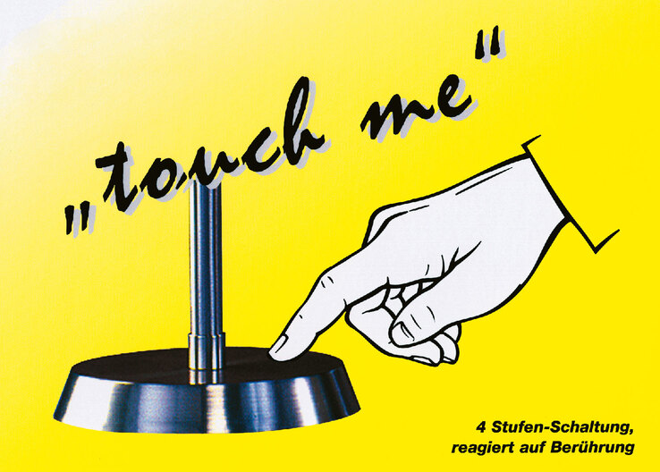 Tischleuchte -Touch me- Massa Nickel/Matt Weiß Dekor H18/Ø12 cm