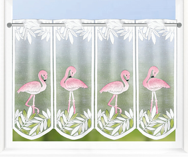 Jacquard-Lamellenpanneaux Vogel weiß/rosa