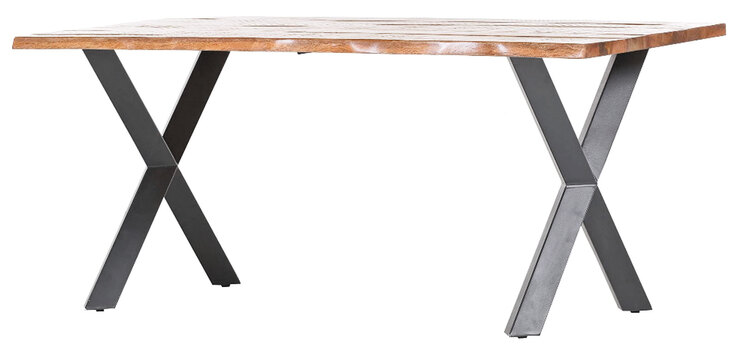 Esstisch Cortina 180 x 90 cm Mango Massiv Natur Baumkante