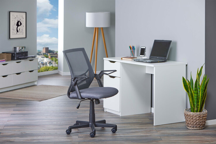 Drehstuhl Ludwig grau/schwarz 57 x 90,5-100 x 59,9 cm