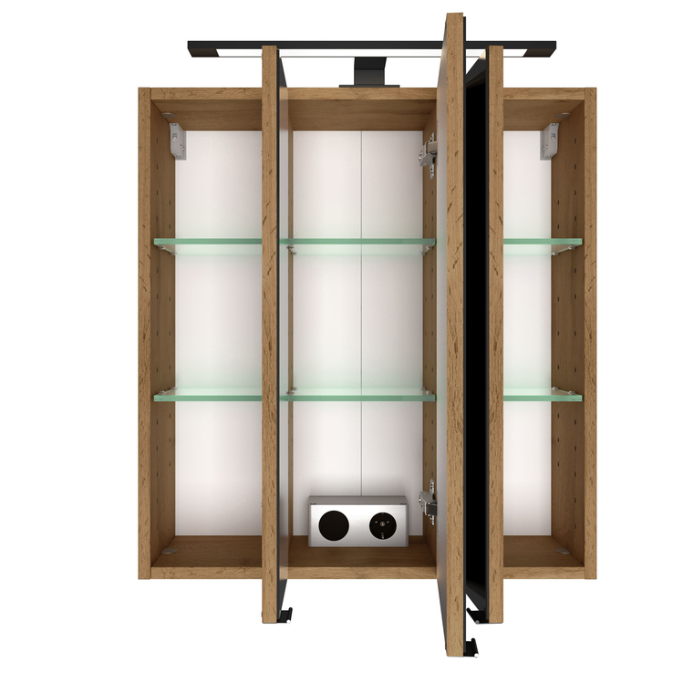 Spiegelschrank Limburg braun B/H/T 60x64x20 cm