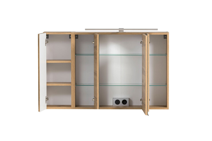 Spiegelschrank Gent braun 3-türig B/H/T 105x64x20 cm