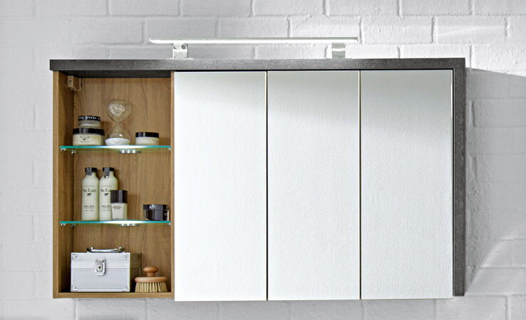 Spiegelschrank Bay Braun 123x71x18 cm