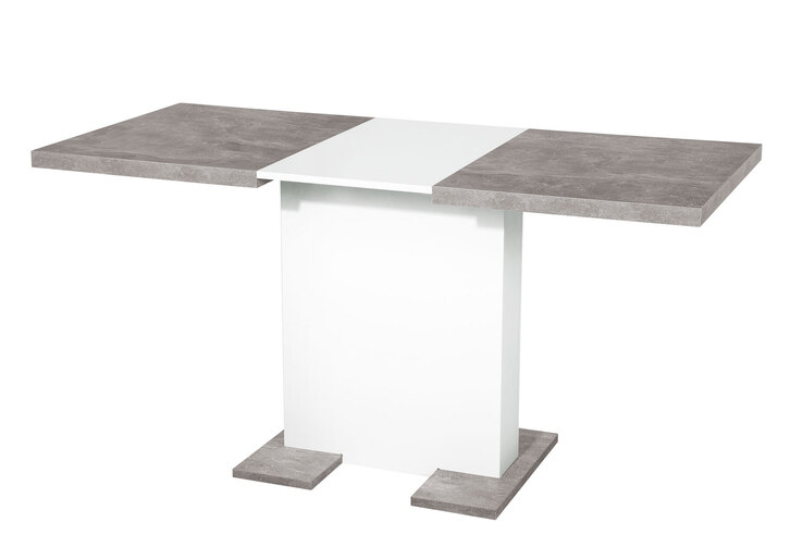 Tisch Britt Beton-Optik/Weiß 110-150 x 69 cm