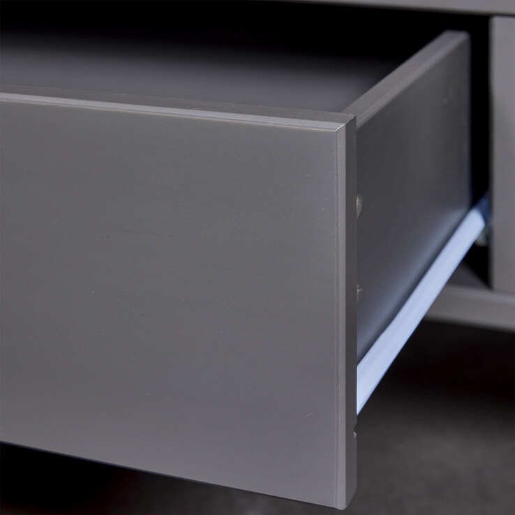 Couchtisch Niclas Massivholz grau/braun 115x45x60 cm