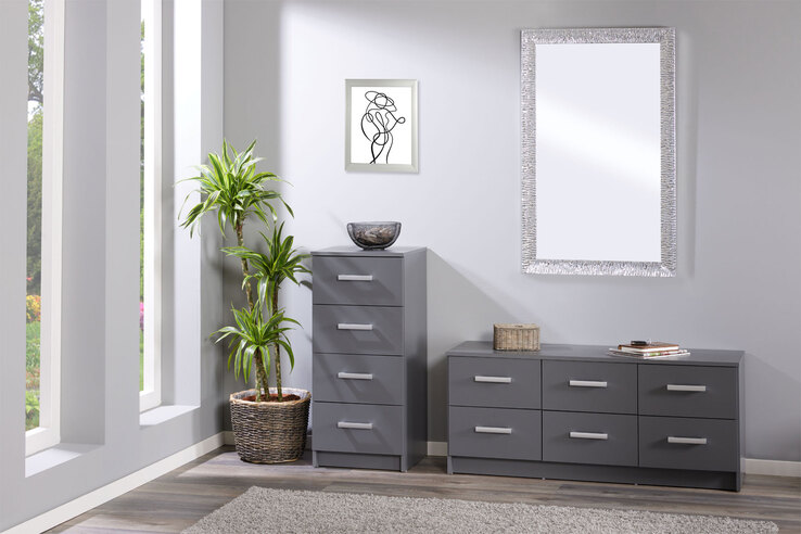 Kommode Robert 6 grau 121,8 x 50,8 x 40 cm