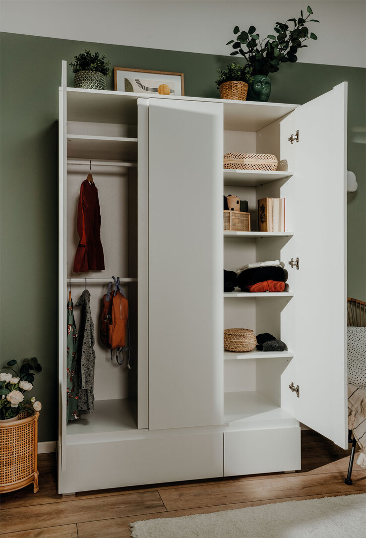 Kleiderschrank Image Weiß 120 x 191 x 55 cm
