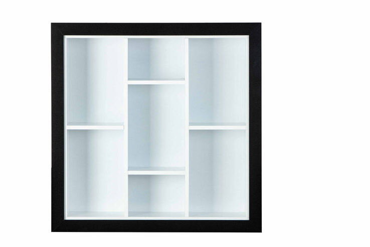 Sammlervitrine Lenny Schwarz/Weiß 66,5x66,5x13,7 cm
