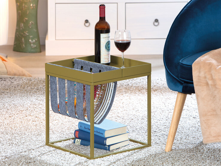 Beistelltisch Till Magazin 35 x 40 x 35 cm Metall Olive