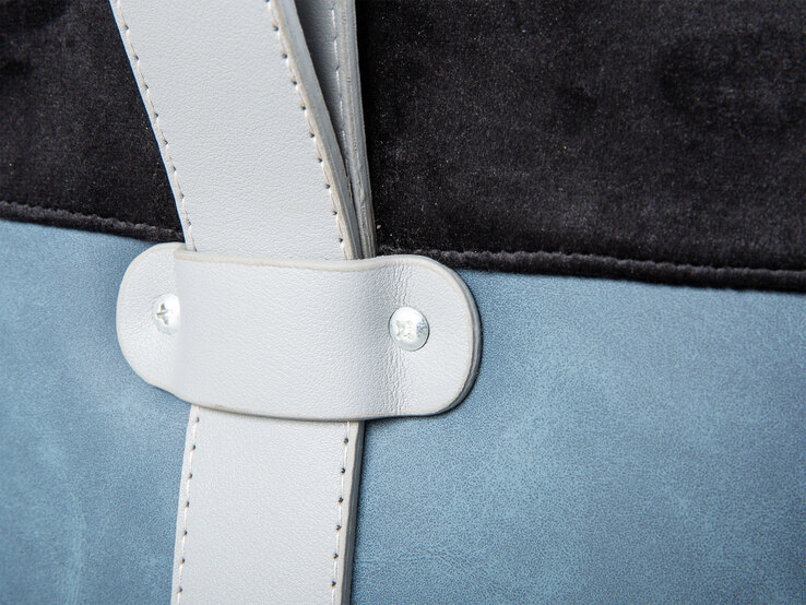 Hocker Milian schwarz/blau 38 x 43 x 32,5 cm