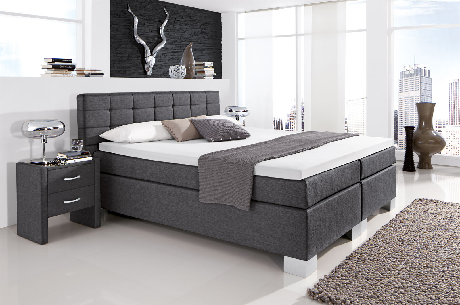 Boxspringbett Holiday Schwarz 180x200 cm