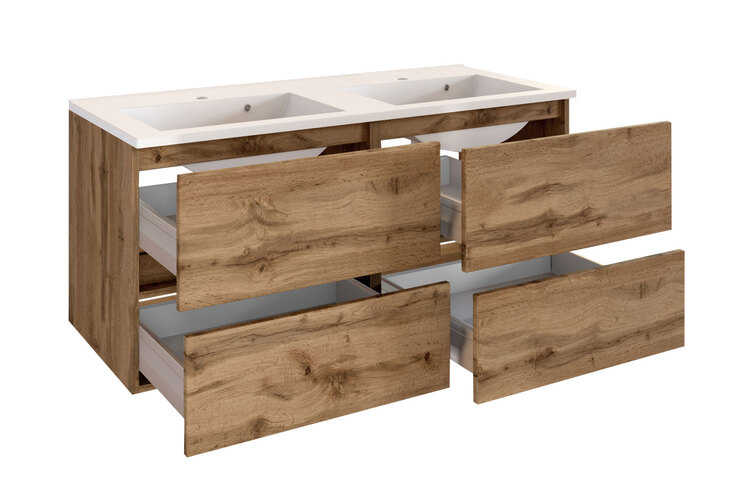 Waschtisch Baabe 120 x 56 cm braun / Wotan Eiche NB matt
