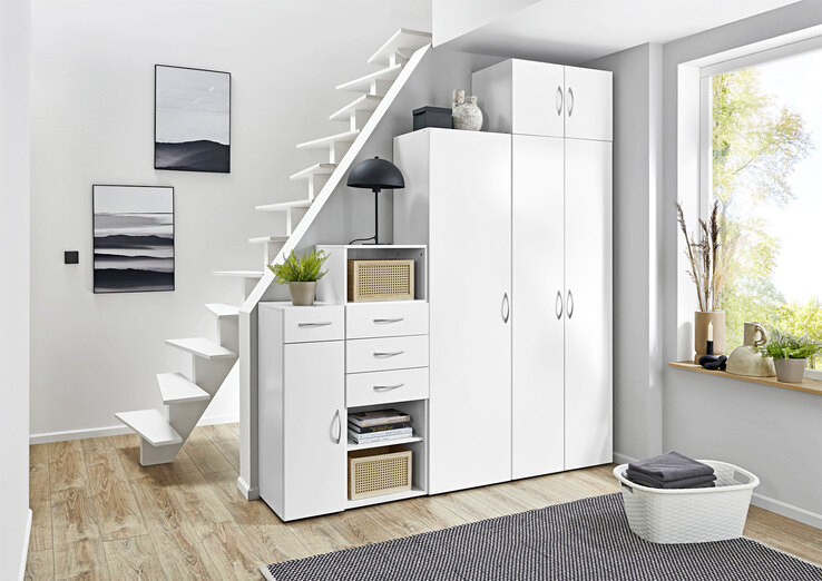 Drehtürenschrank Multiraumkonzept 50x185x54 cm weiß