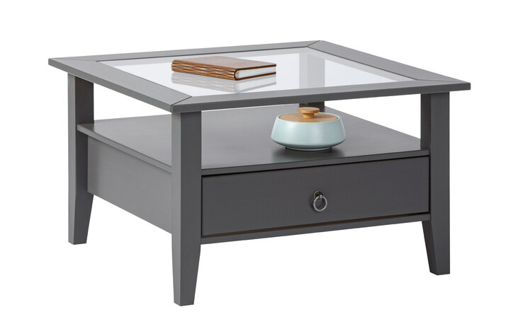 Couchtisch Valentin Massivholz Kiefer grau 75 x 45 x 75 cm