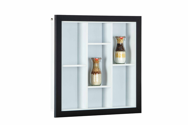 Sammlervitrine Lenny Schwarz/Weiß 66,5x66,5x13,7 cm