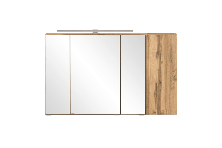 Spiegelschrank Gent braun 3-türig B/H/T 105x64x20 cm