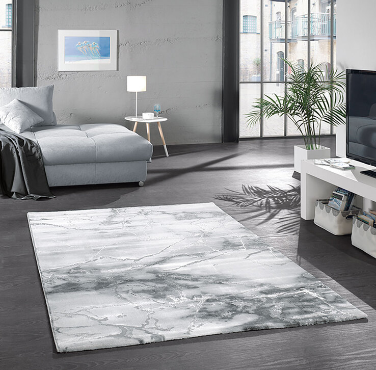 Webteppich Craft Marmor 120 x 170 cm grau