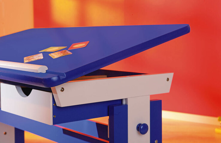 Kinder Schreibtisch David 109 x 55 cm Blau/Weiß